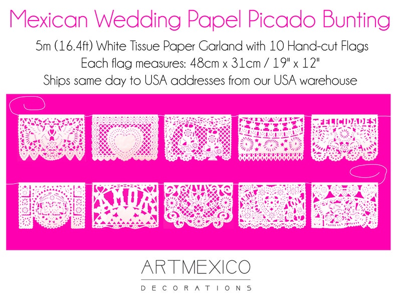 wedding bunting	papel picado