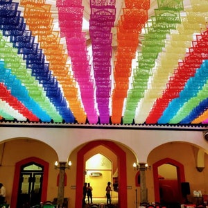 Custom Papel Picado Bunting Event Decor to WOW Your Guests With Your Own Custom Flag Designs Made in Your Paper Colour Selection in 4 Weeks