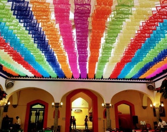 Custom Papel Picado Bunting Event Decor to WOW Your Guests With Your Own Custom Flag Designs Made in Your Paper Colour Selection in 4 Weeks
