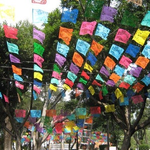 Mexican Fiesta Papel Picado in Custom Lengths to Fit Your Venue Vibrant Mexican Themed Tissue Paper Party Decor includes FREE USA SHIPPING