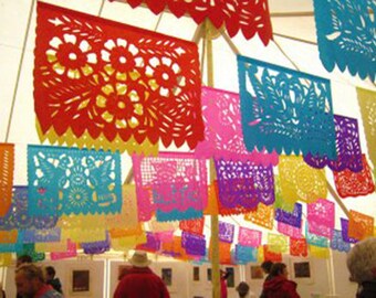 Personalised Birthday Bunting 4 Banners Custom Made Repeated Made in Custom Colours Cut To Custom Lengths Plus Free Mini Matching Flags