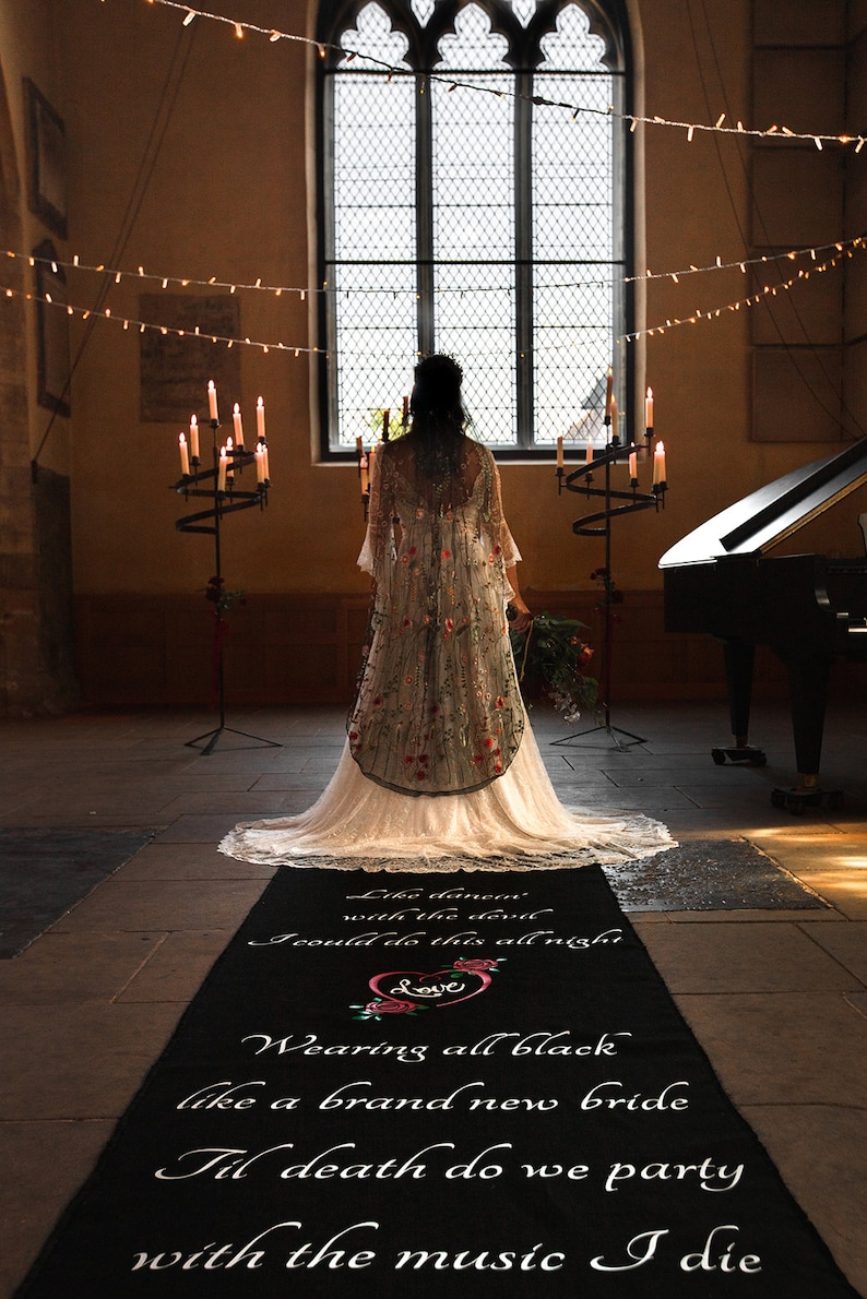 Personalised Black Hessian Aisle Runner Etsy