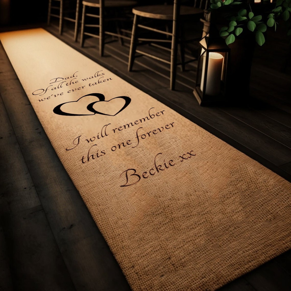 Personalised Hessian Aisle Runner Burlap Aisle Runner Boho Etsy UK