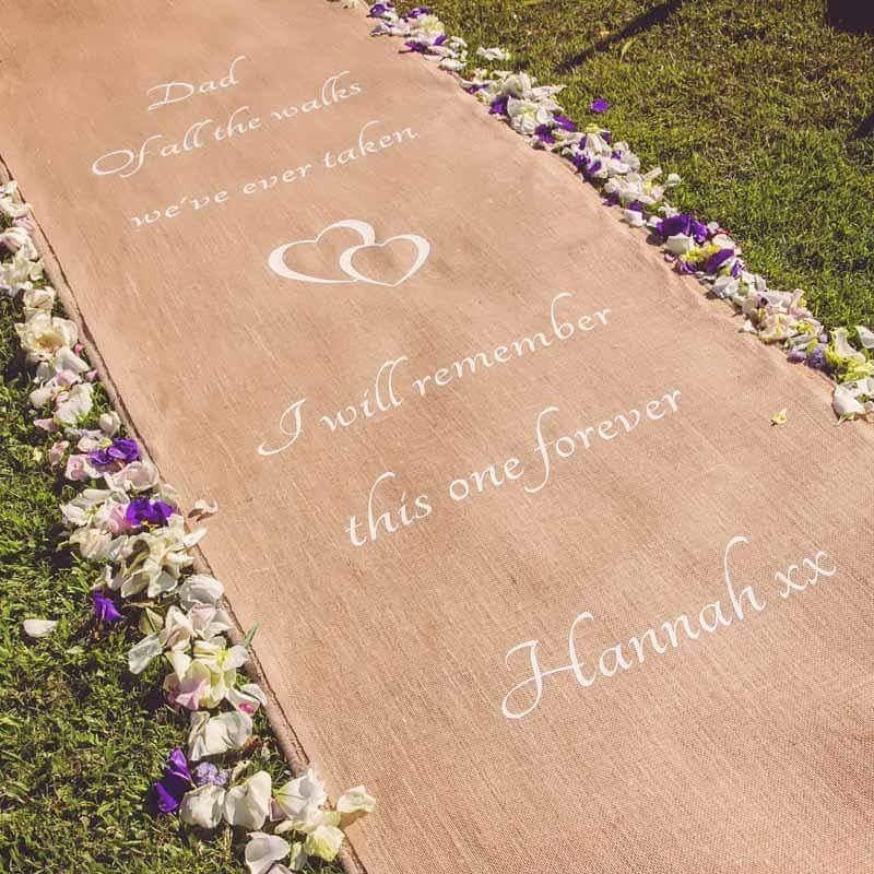 Personalised Hessian Aisle Runner Burlap Aisle Runner Boho Etsy UK