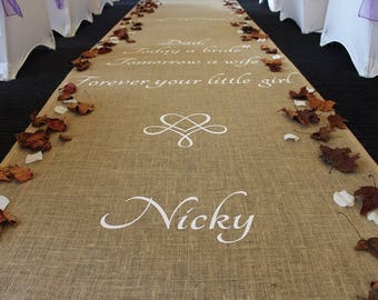 Ornate Wedding Sign, Forever Your Little Girl, Custom Hessian Aisle Runner, Burlap Aisle Runner, Father Of The Bride Gift, Mum Wedding Gift