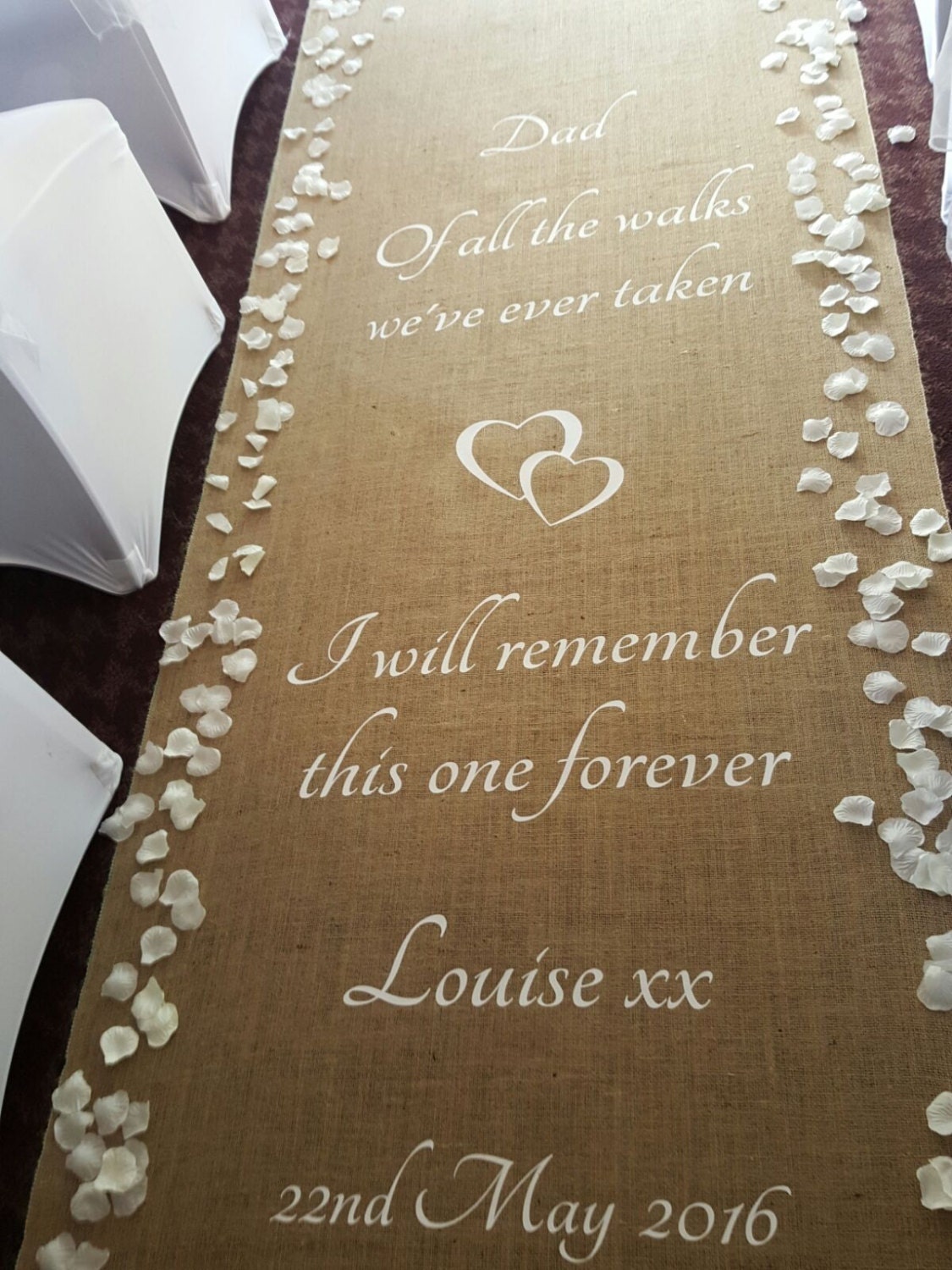 Personalised Hessian Aisle Runner Burlap Aisle Runner Etsy UK