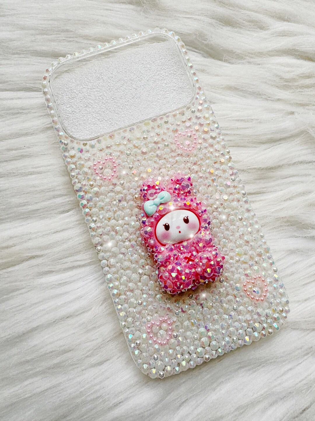 IPhone 17 Pro Pink Bunny Phonecase Decoden Kawaii Rhinestone Case for ...