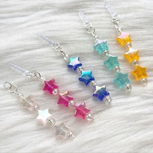 Iridescent star switch charm mobile phone charm