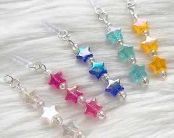 Iridescent star switch charm mobile phone charm