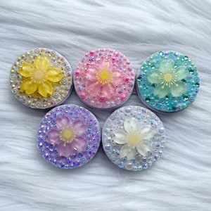 Sakura flower phone grip Japanese cherry blossom decoden grips for mobile phones handmade decoden kawaii