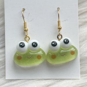 Frog earrings froggy cute custom kawaii froggy unique earring gifts for her