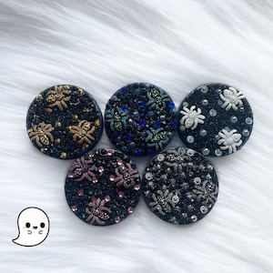 Halloween spooky spider rhinestone phone grip decoden phone grip phone holder handmade