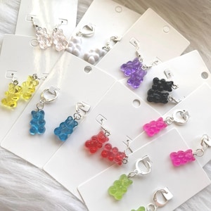 Gummy Bear Earrings Colourful Rainbow Cute Kawaii Earrings Gift Ideas Creative Earrings Quirky Fun Earrings Sweets Candy