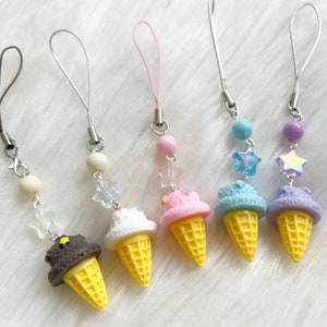 Ice cream charms for bags phones and Nintendo switche, lite and oled kawaii candy dust plug charm decoden charms