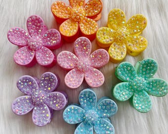 Handmade Rhinestone Flower Claw Clips Hair Clips Decoden Clip for Girls Women Unisex Kids Children Hair Accessories Gifts For Her