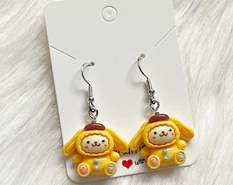 Yellow Dog Kawaii Character Earrings Cute Accessories For Her Gift Ideas