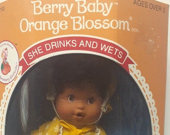 Bambola Orange Blossom Berry Baby Fragolina Dolcecuore, 1984, nuova in scatola, vintage