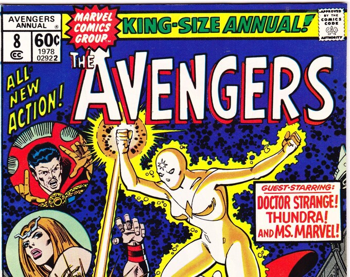 Avengers Annual 8, Ms Marvel Comic Book. 1978 Marvel Comics, VF (8.0