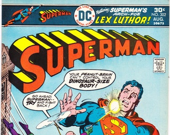 Superman 302 Comic, Lex Luthor book. 1976 DC Comics, VFNM (9.0)