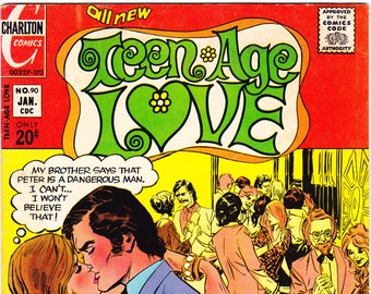 Teenage Love 90 comic, Young Romance book. 1973 Charlton Comics FVF (7.0)