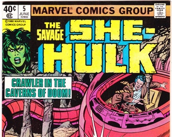 She-Hulk 5, Savage Comic, Newsstand Book. 1980 Marvel Comics VF+ (8.5)