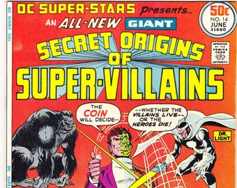 Origini segrete dei supercriminali, fumetto DC Super Stars 14, libro Two Face. 1977 DC Comics BB (8.0)