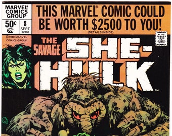 She-Hulk 8, Savage Comic, Man Thing Book. 1980 Marvel Comics VF+ (8.5)