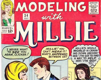 Modeling with Millie 34, Romance comic books. 1964 Marvel Comics FN (6.0)