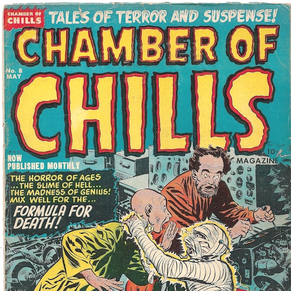 Chamber of Chills 8, Golden Age Horror comic book. 1952 Harvey VG+ (4.5)