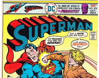 Superman 304 Comic, Gifts, Parasite books. 1976 DC Comics, NM- (9.2)