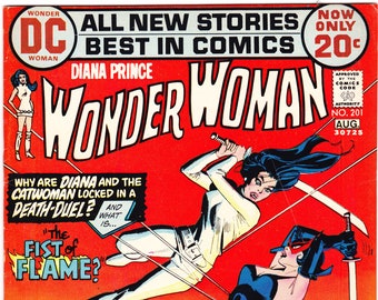 Wonder Woman 201 comic, Catwoman Book, Gifts. 1972 DC Comics FN (6.0)