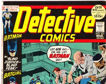 Detective Comics 421, Batman, Batgirl, libri di Neal Adams. 1972 DC Comic, BB+ (8.5)