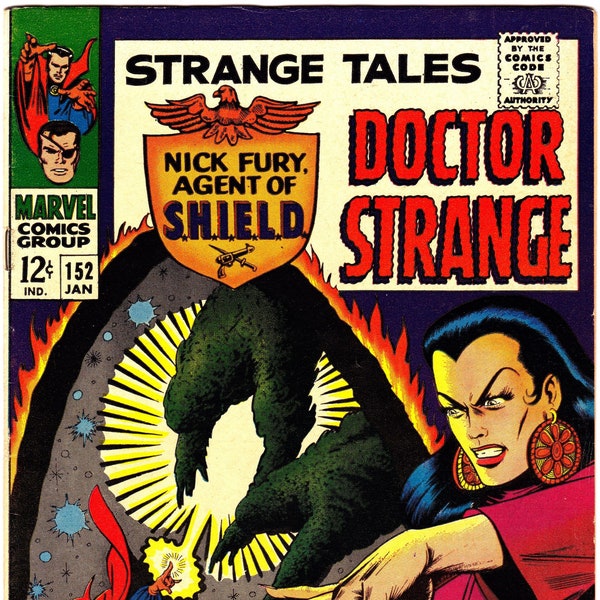 Strange Tales 152 comic, Doctor, Nick Fury, Steranko book. 1966 Marvel Comics, FVF (7.0)