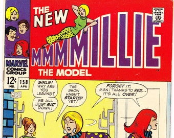 Millie the Model 158, Romance comics, Silver Age books. 1968 Marvel, VF (8.0)