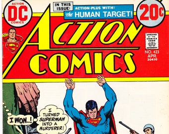 Action Comics 423, Superman, Human Target comic books. 1973 DC VF+ (8.5)