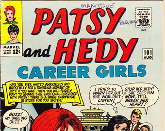 Patsy and Hedy Career Girls 101, Paper Dolls, Books. 1965 Marvel Comics, VGFN (5.0)