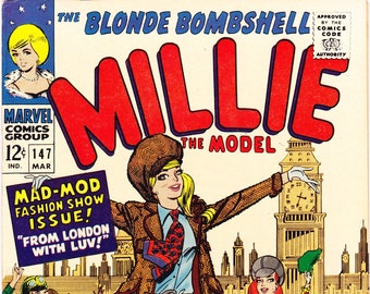 Millie the Model 147, Mod Fashion comic, Romance Books. 1967 Marvel Comics, VFNM (9.0)