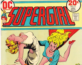 Supergirl 9 comic, Kara Danvers books. 1974 DC Comics, VF+ (8.5)