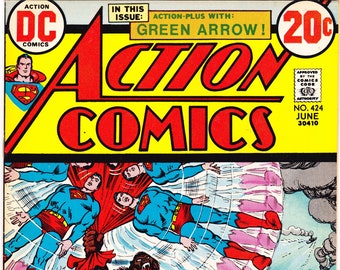 Action Comics 424, Green Arrow, Gorilla Grodd comic books. 1973 DC, VF (8.0)