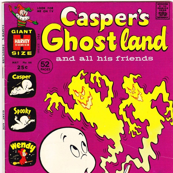 Casper the Friendly Ghost Ghostland 66. 1974 Harvey Comics, VGFN (5.0)