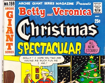 Betty and Veronica Christmas Spectacular comic, Archie Giant 159, Gifts, books, 1968, FVF (7.0)