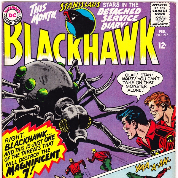 Blackhawk 217 Comics, Silver age, Vintage Sci-fi Books. 1966 DC FN (6.0)