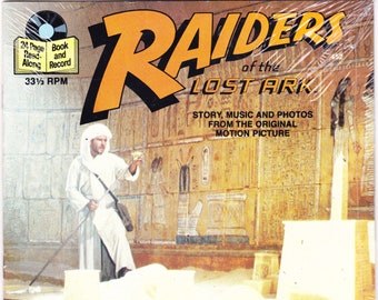 Indiana Jones, Raiders of the Lost Ark Book and Record Set, NEW, 1981