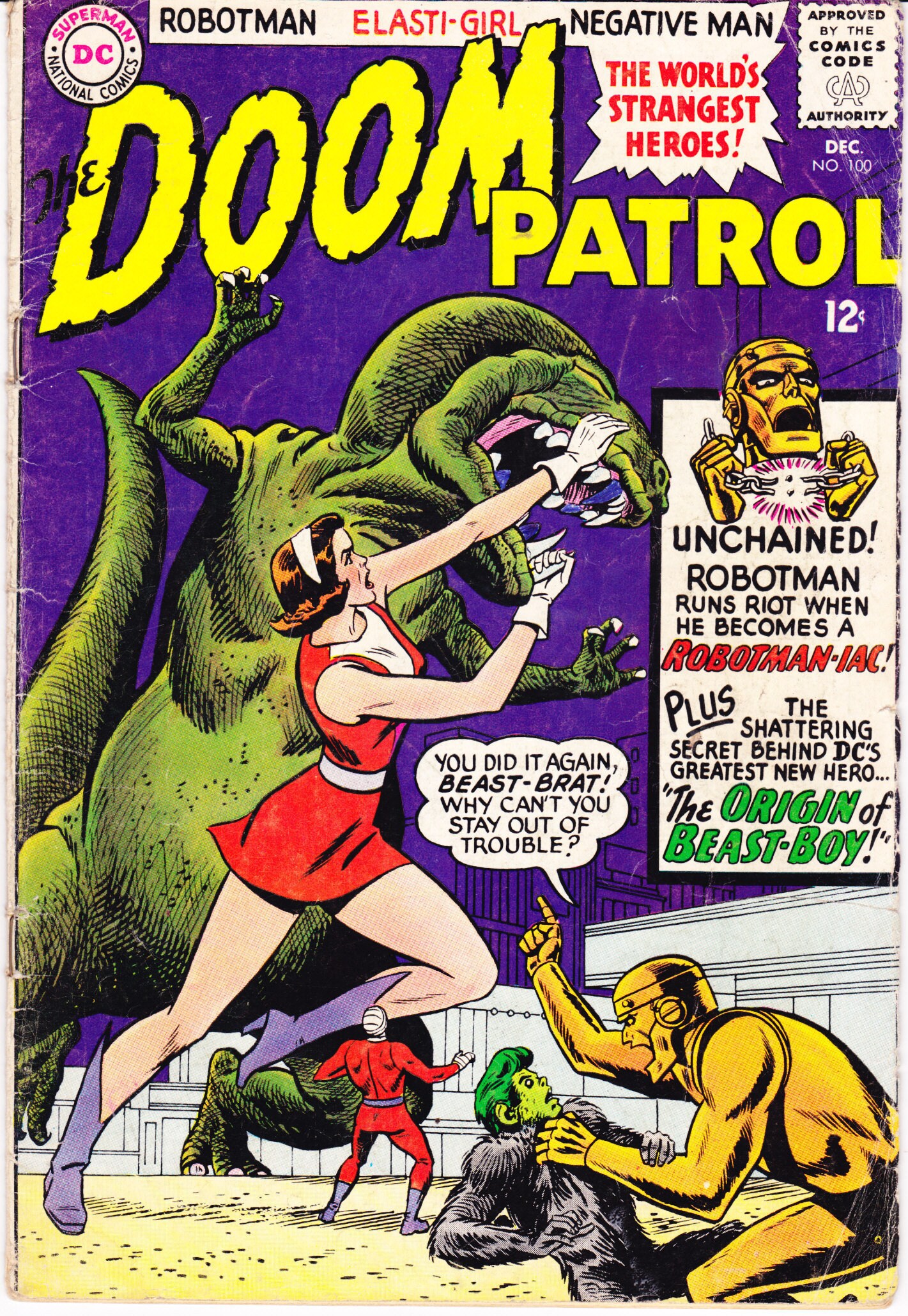 Doom Patrol 100 Beast Boy ORIGIN comic Silver Age Books