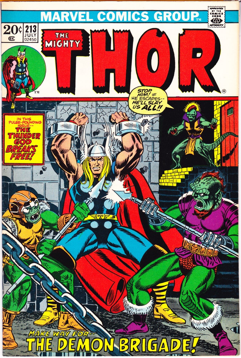 Thor 213 Comic. Bronze Age Vintage Book. 1973 Marvel Comics Etsy