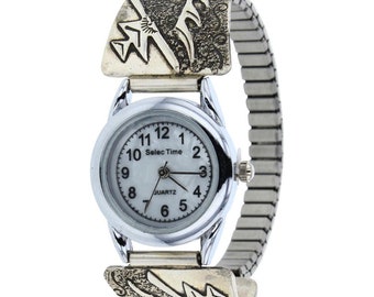 Navajo Mens Watch, Handmade Band, Flying Eagle Design