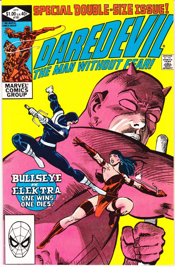 Daredevil 181 Comic. Elektra Death Frank Miller books. 1982 | Etsy
