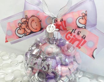 Personalized It's A Girl Ornament, Baby Reveal, Baby Shower Gifts, New Baby Christmas Baubles