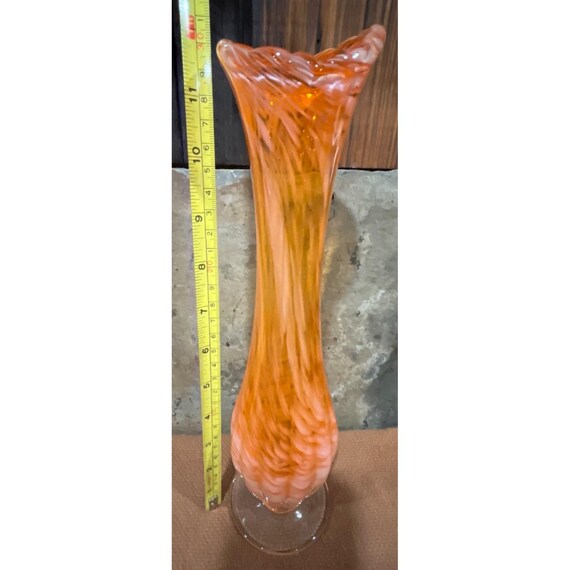 VTG 1970年代 MCM 12インチ オレンジ＆ホワイト ムラーノスタイル