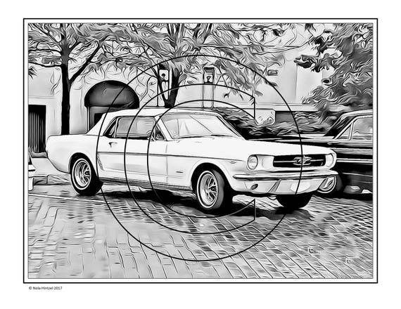 Classic Cars Grayscale Picture Pack 1 Coloring Book Pdf Digital Download Vintage Automobiles Antique Autos Hotrods - 